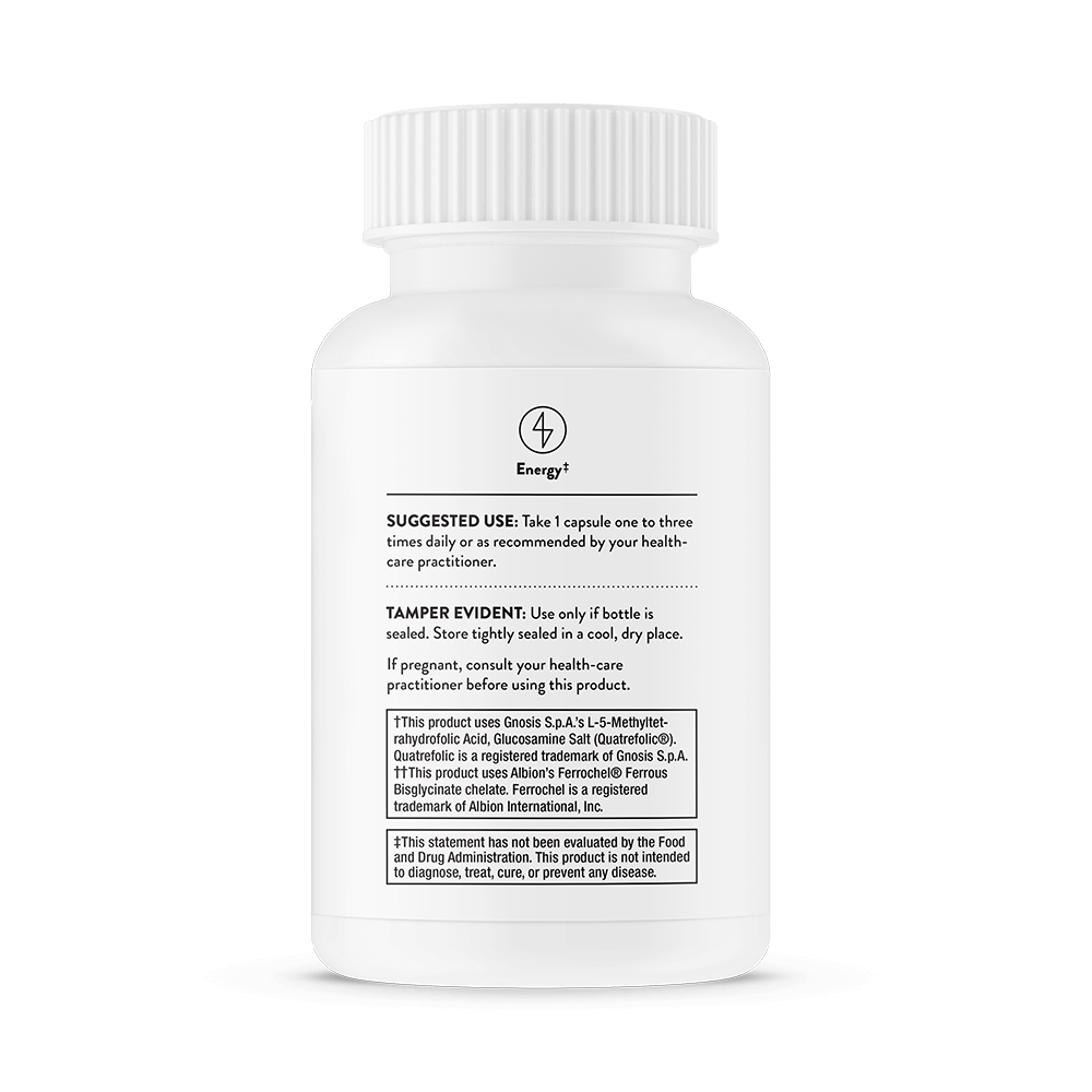 THORNE - Advanced Iron Complex - Complete Blood Support Formula* - Elemental Iron, Folate, B and C Vitamins for Optimal Absorption - Chelated Iron Supplement - Gluten, Dairy & Soy-Free - 60 Capsules